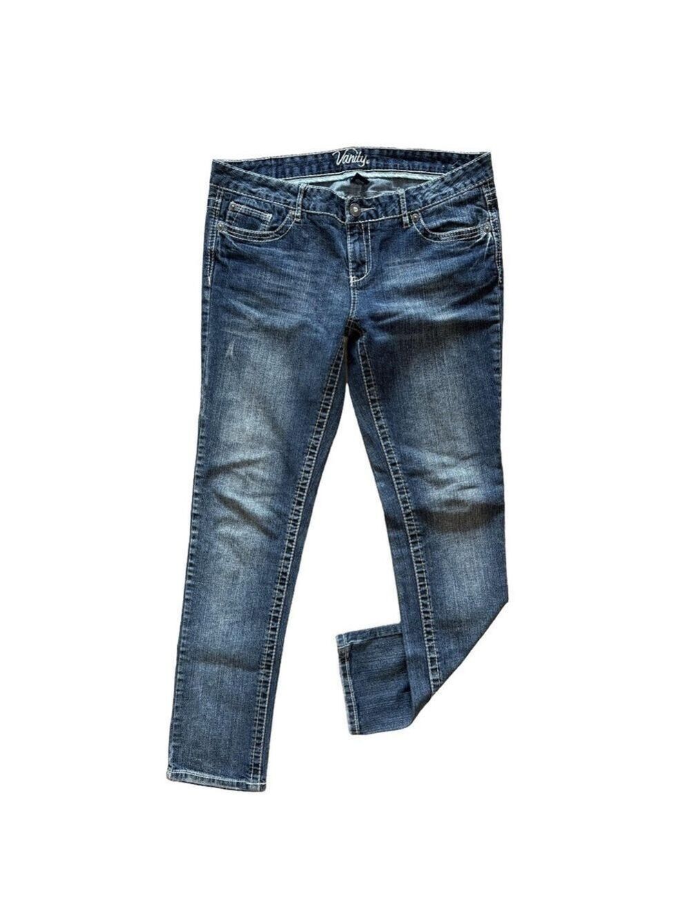 VANITY JEANS Kennedy Low Rise Skinny Jeans Size 32 Dark Wash
